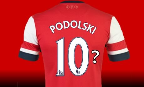 Podolski eyes RVP no.10 shirt as squad 