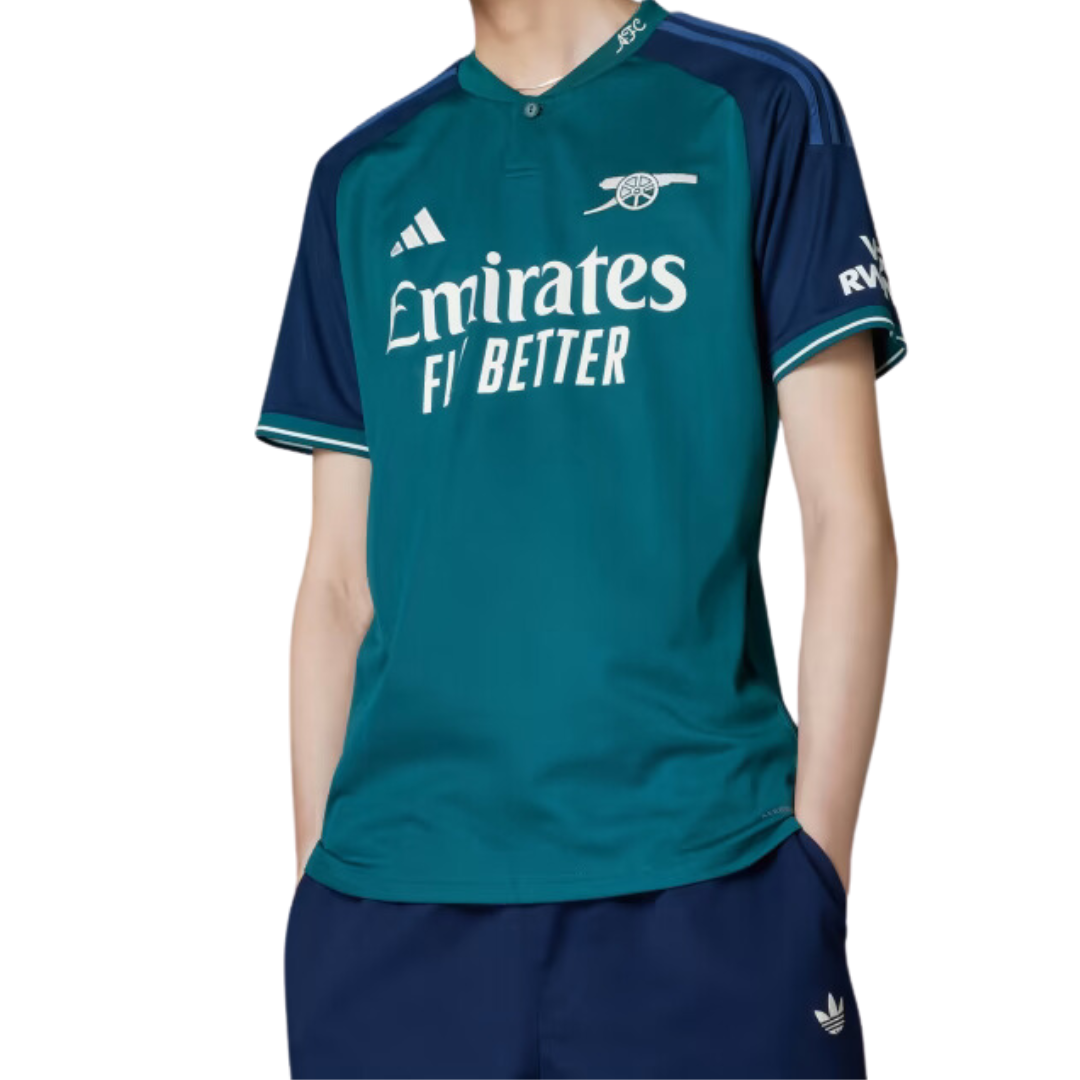 Arsenal 2023-24 green blue adidas third kit released - The Short Fuse